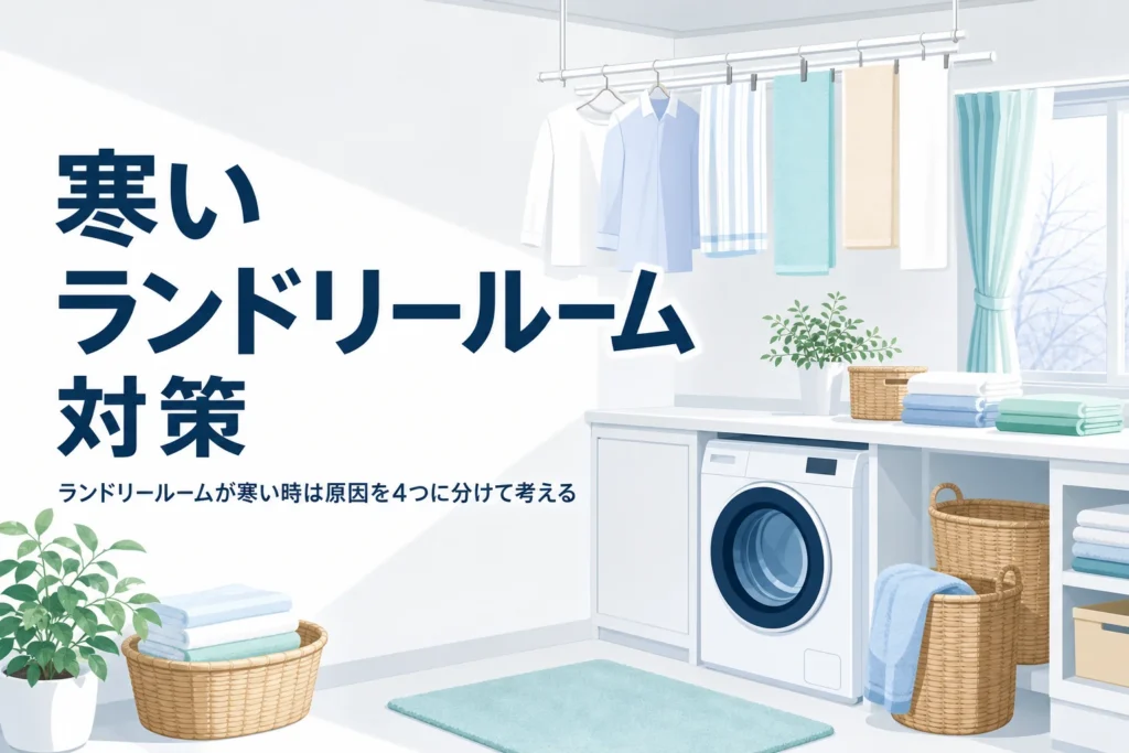 ランドリールームが寒い時の原因の見分け方と対策をまとめた記事のアイキャッチ